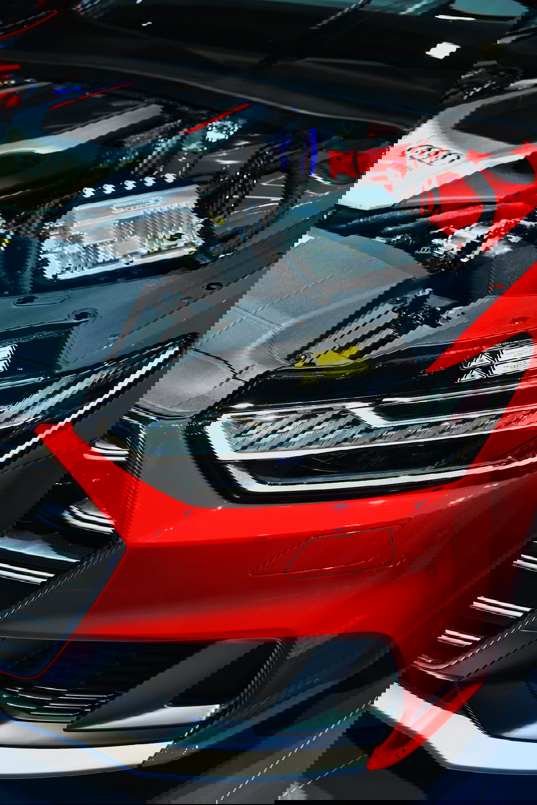 red and black honda car